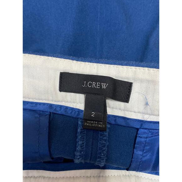J.Crew Martie Women's Blue Bi-stretch Cotton Mid Rise Skinny Trousers Pants Sz 2 - Picture 3 of 4